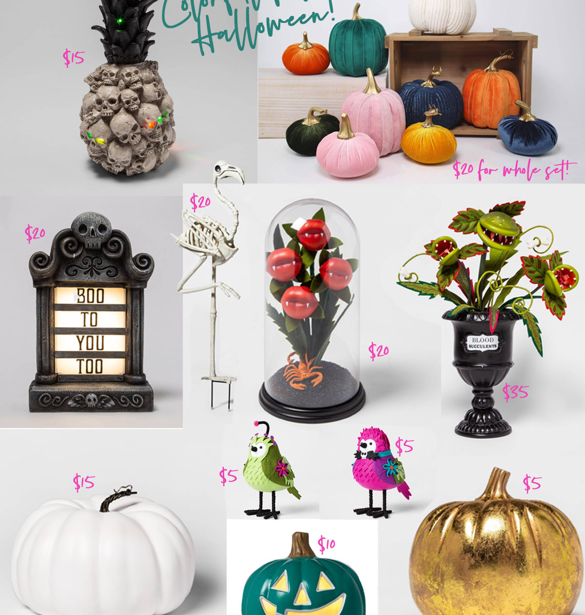 colorful fall and halloween decor